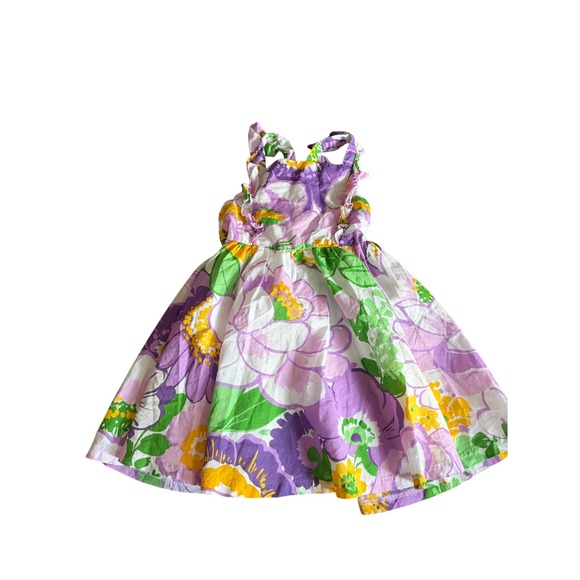 Janie and Jack Other - Janie & Jack Floral Ruffle Sun Dress Purple White Green Yellow Fit Flare 6